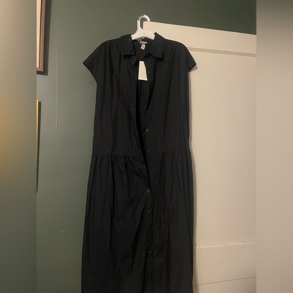 A New Day Black Midi Wrap Dress